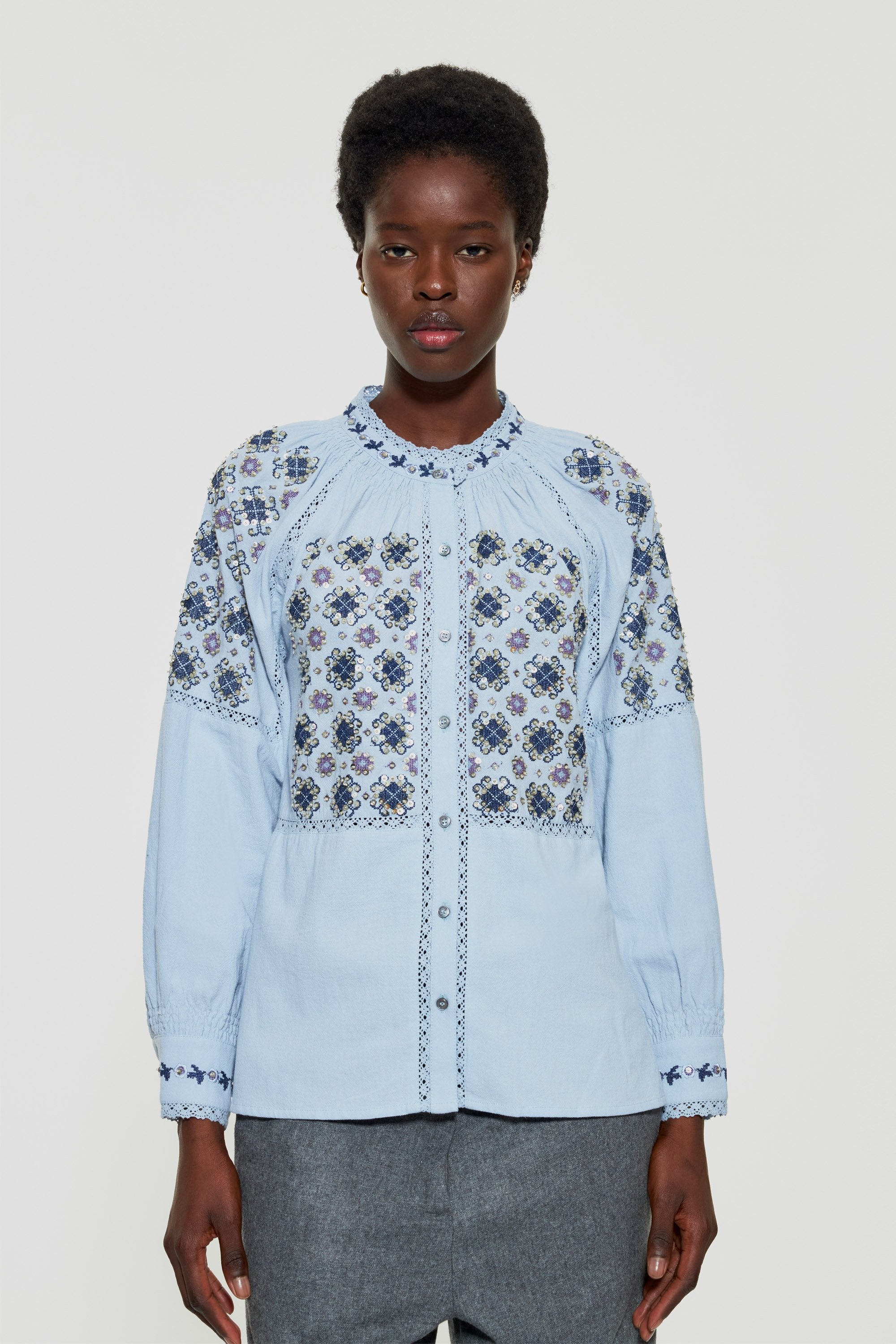 Joana sequin-embroidered blouse