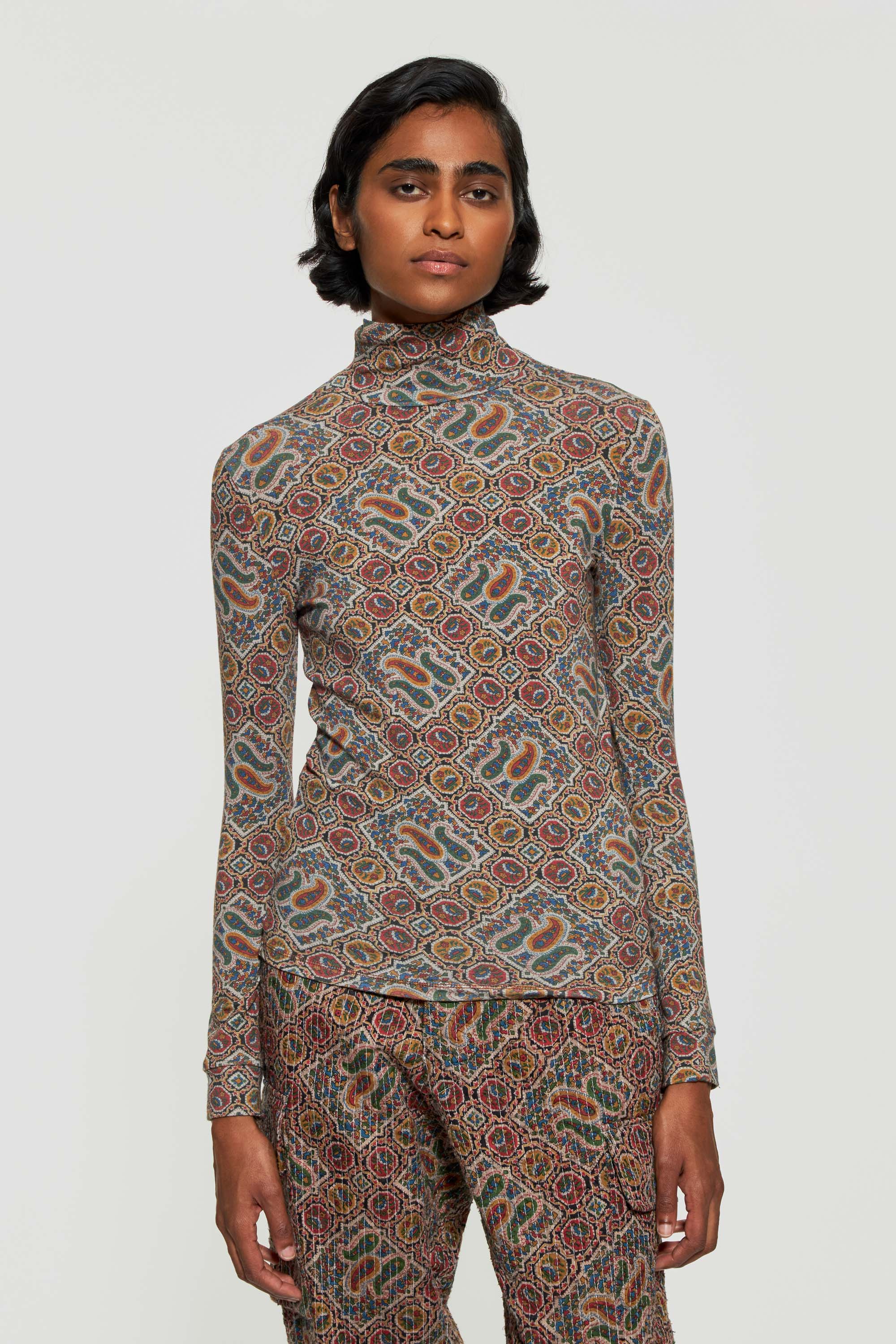 Léa print roll-neck