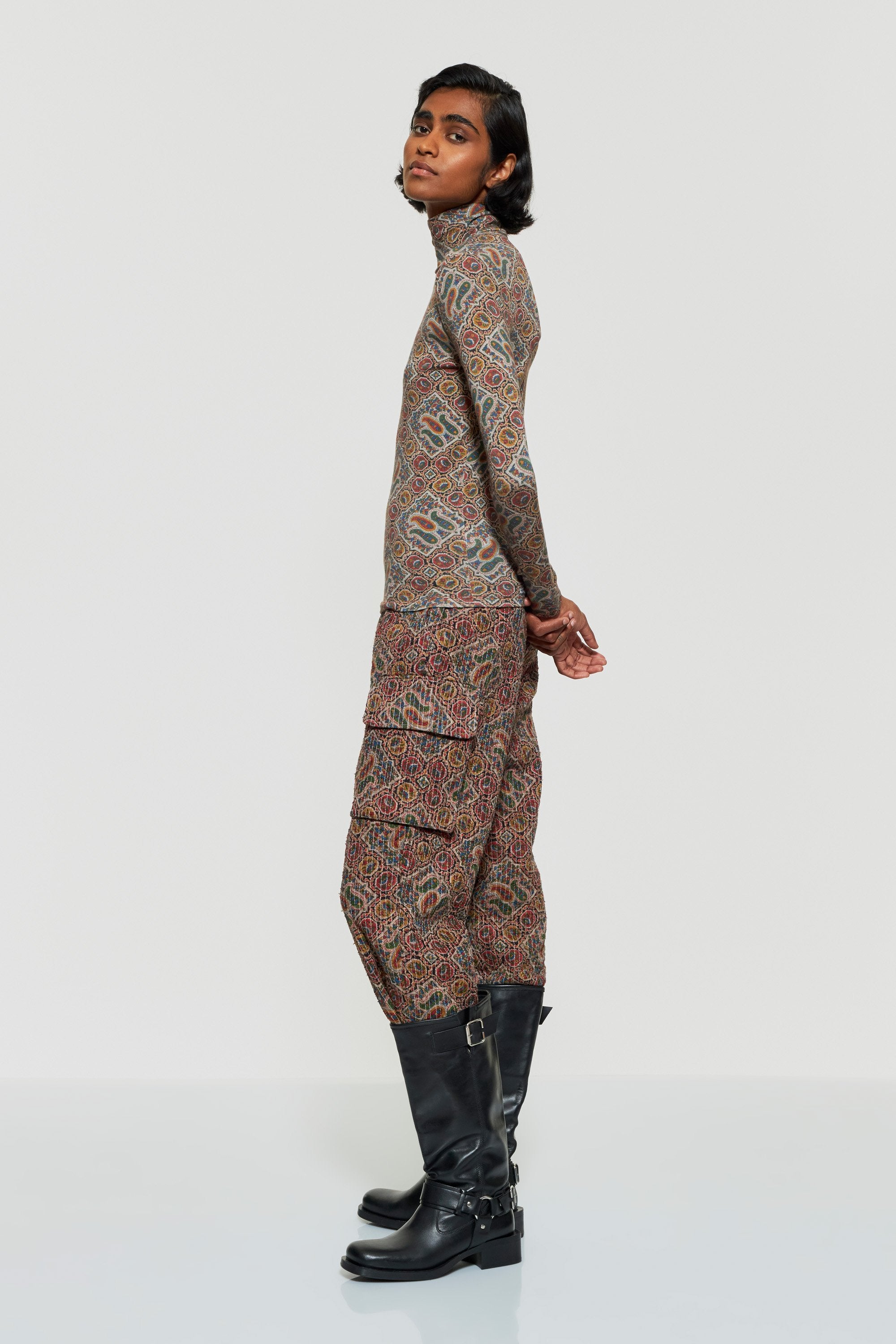 Léa print roll-neck