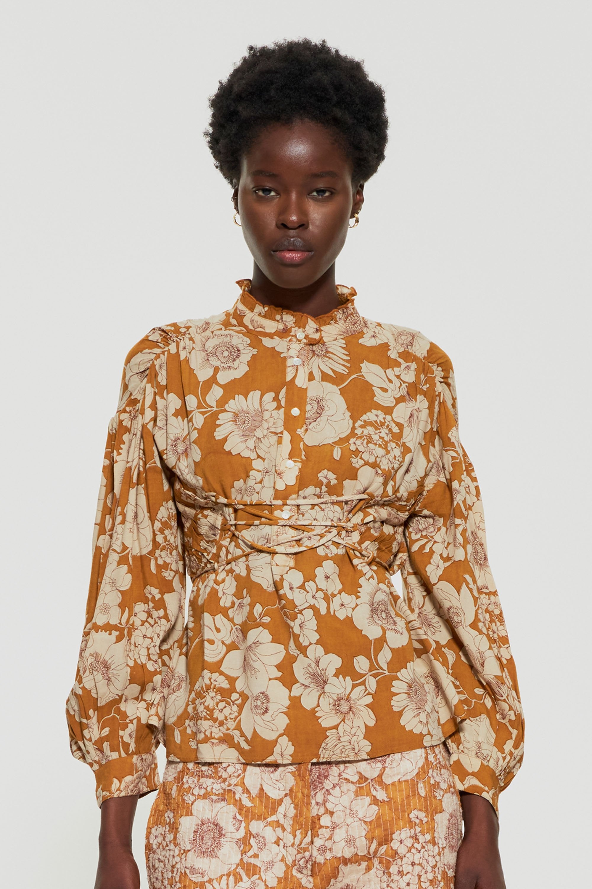 Leonie corset-style blouse