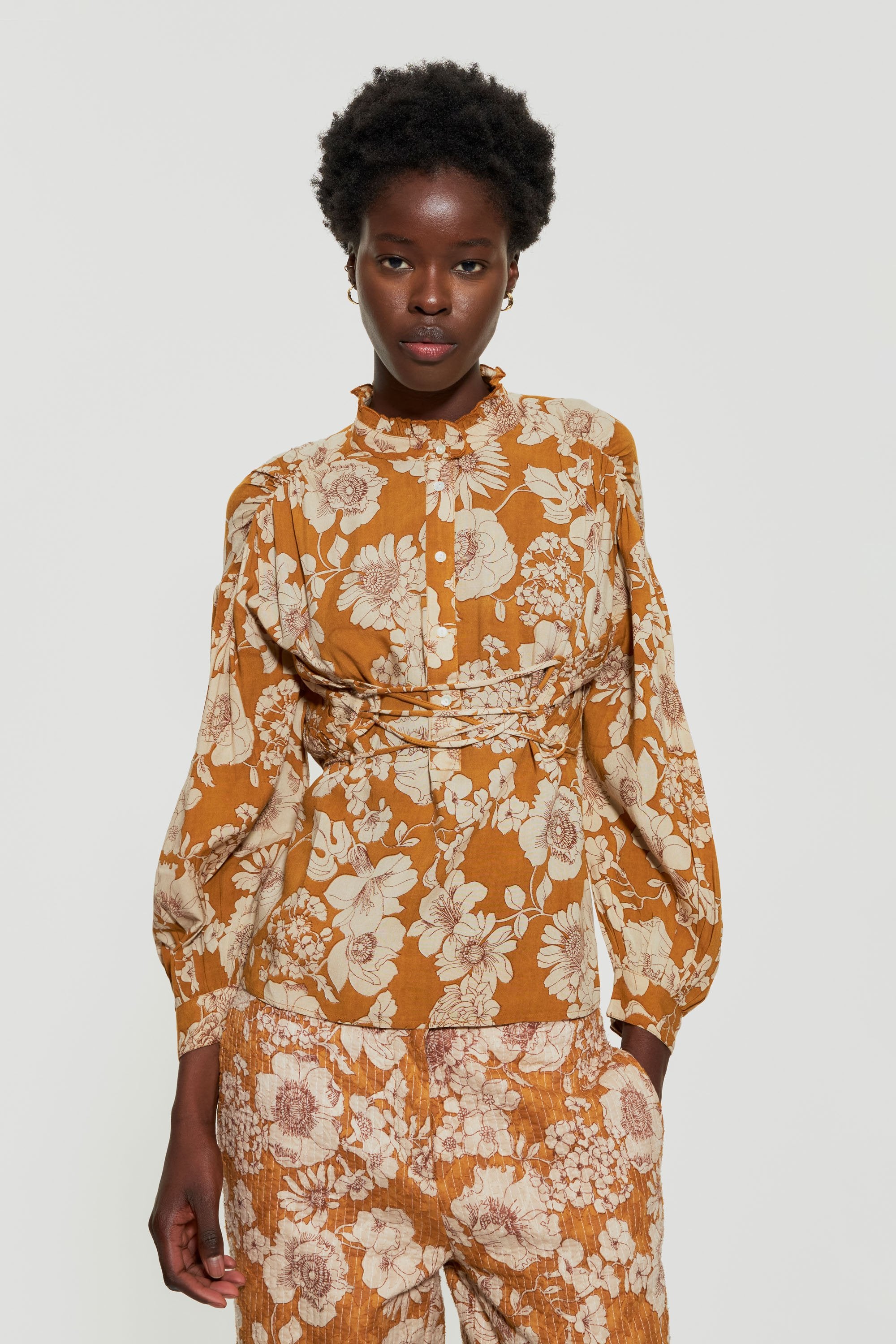 Leonie corset-style blouse