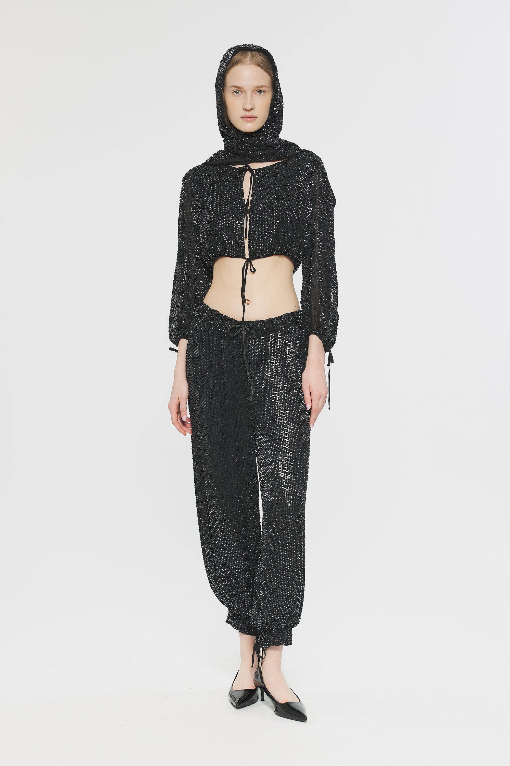 Crop top à sequins Lune