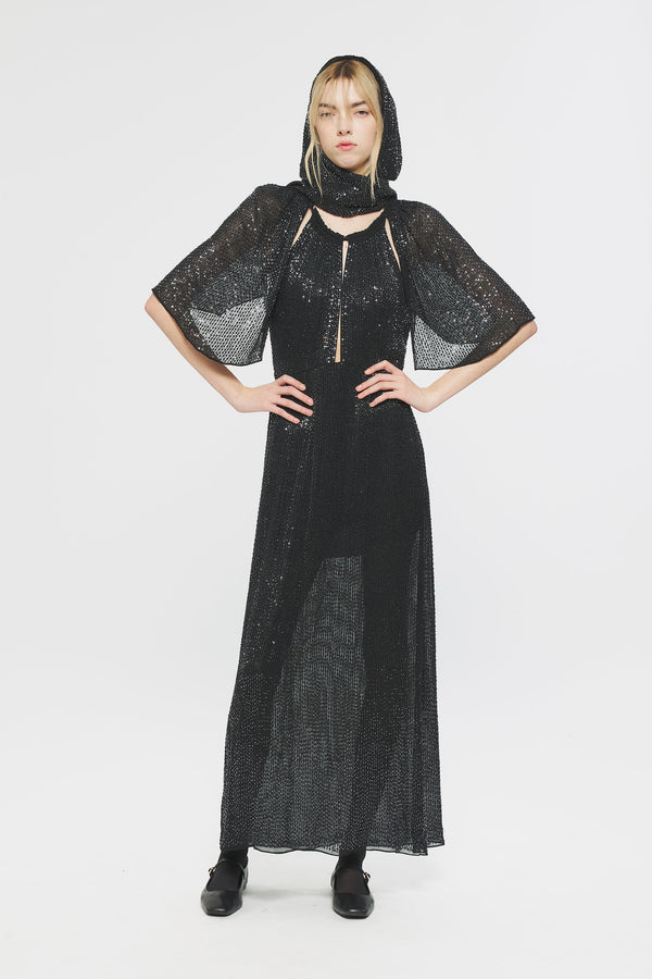 Maxi abito in paillettes Lune