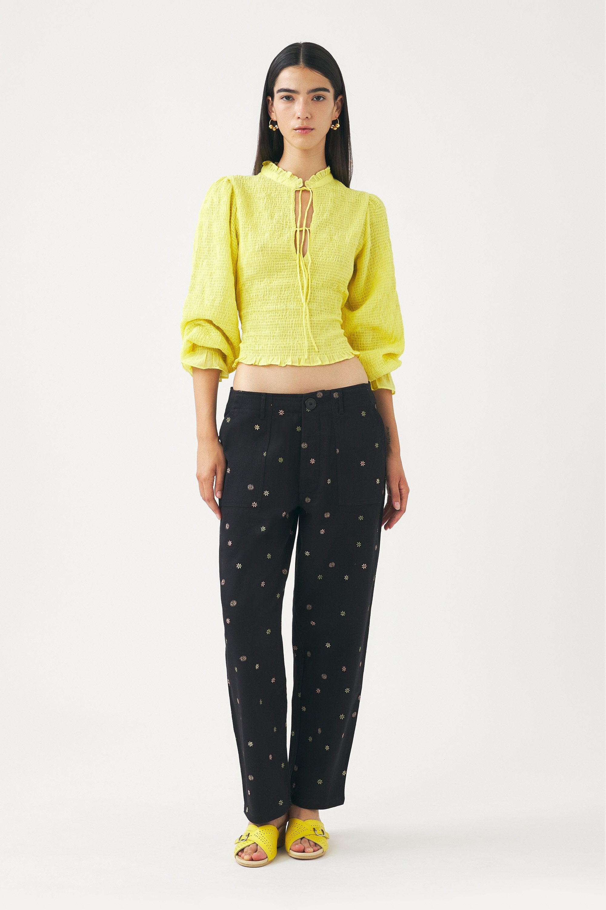 Pantalon brodé à la main Mael