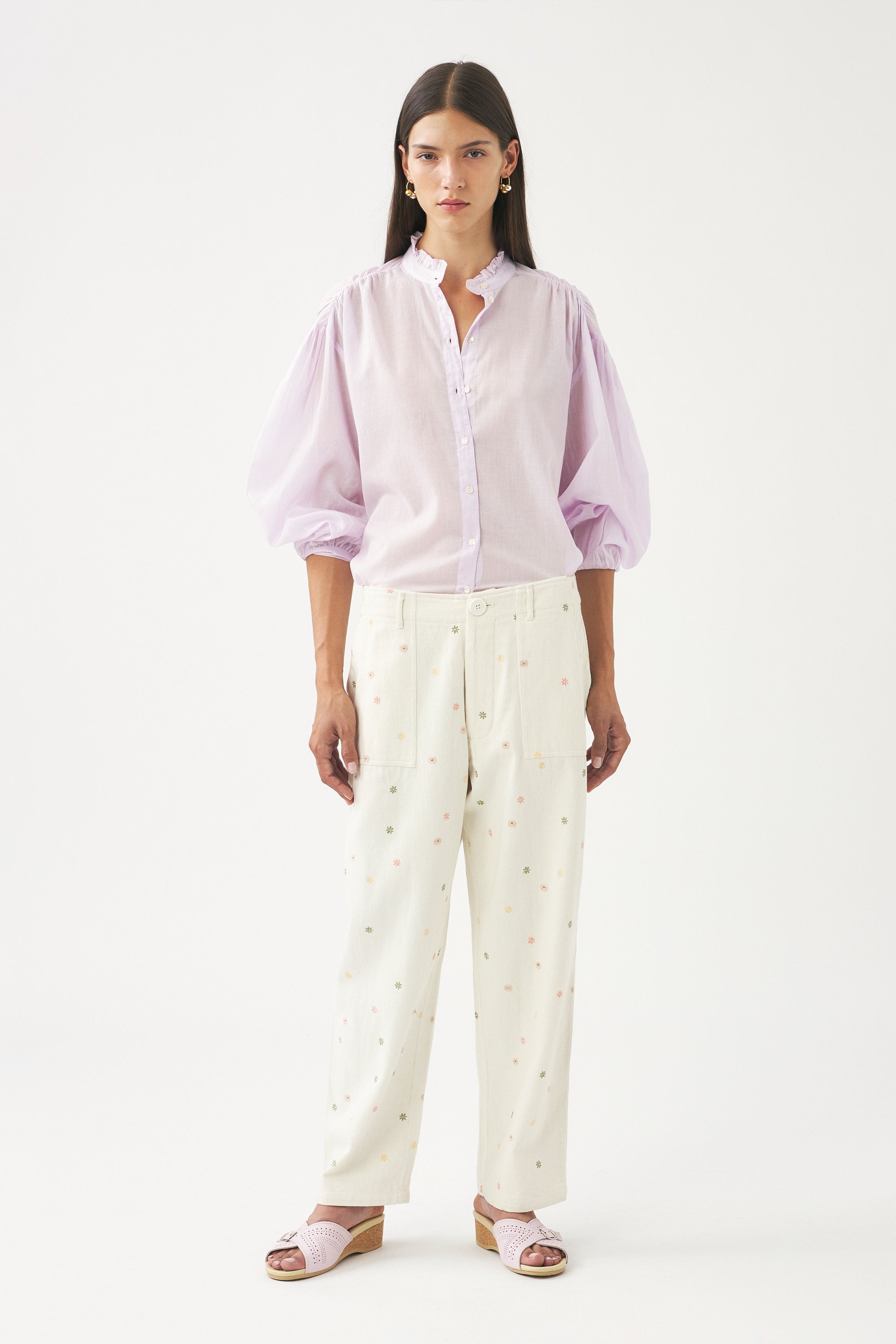 Pantalon brodé à la main Mael