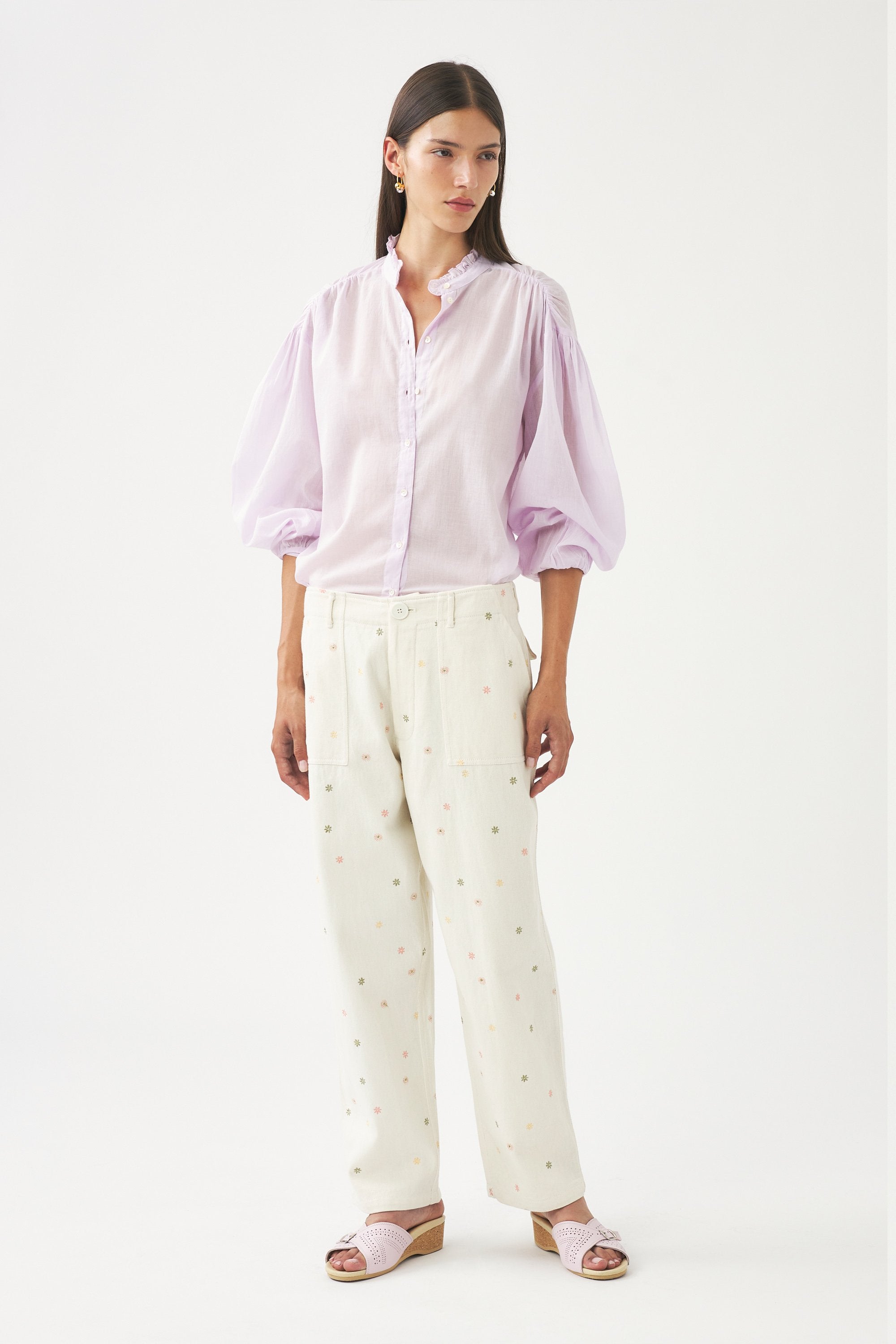Pantalon brodé à la main Mael