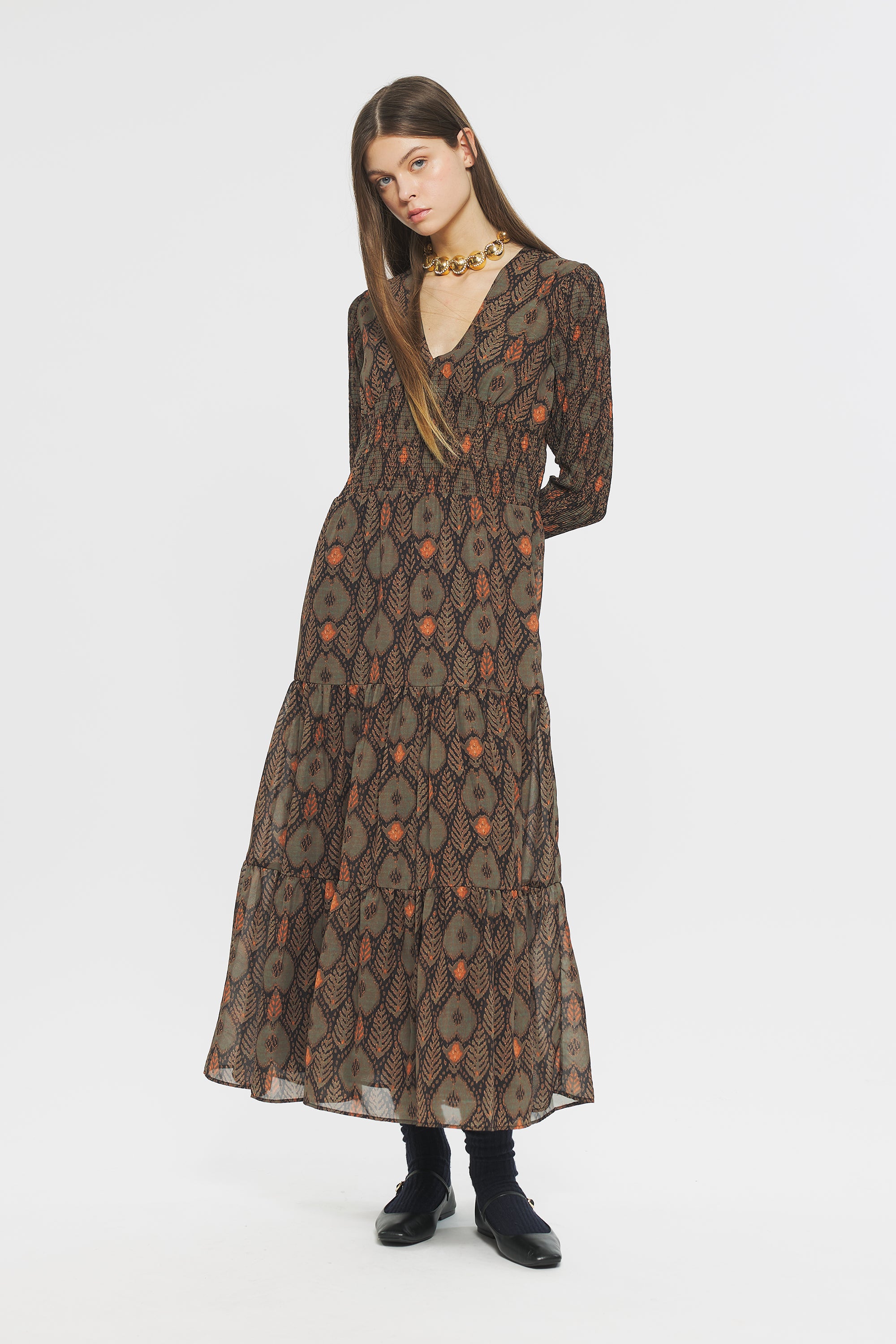 Mani Print maxi dress