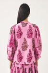 Blusa estampada de manga abullonada Muguet