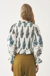 Chemisier à smocks imprimé Muguet