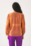 Blusa de voile de algodón estampado Nalii