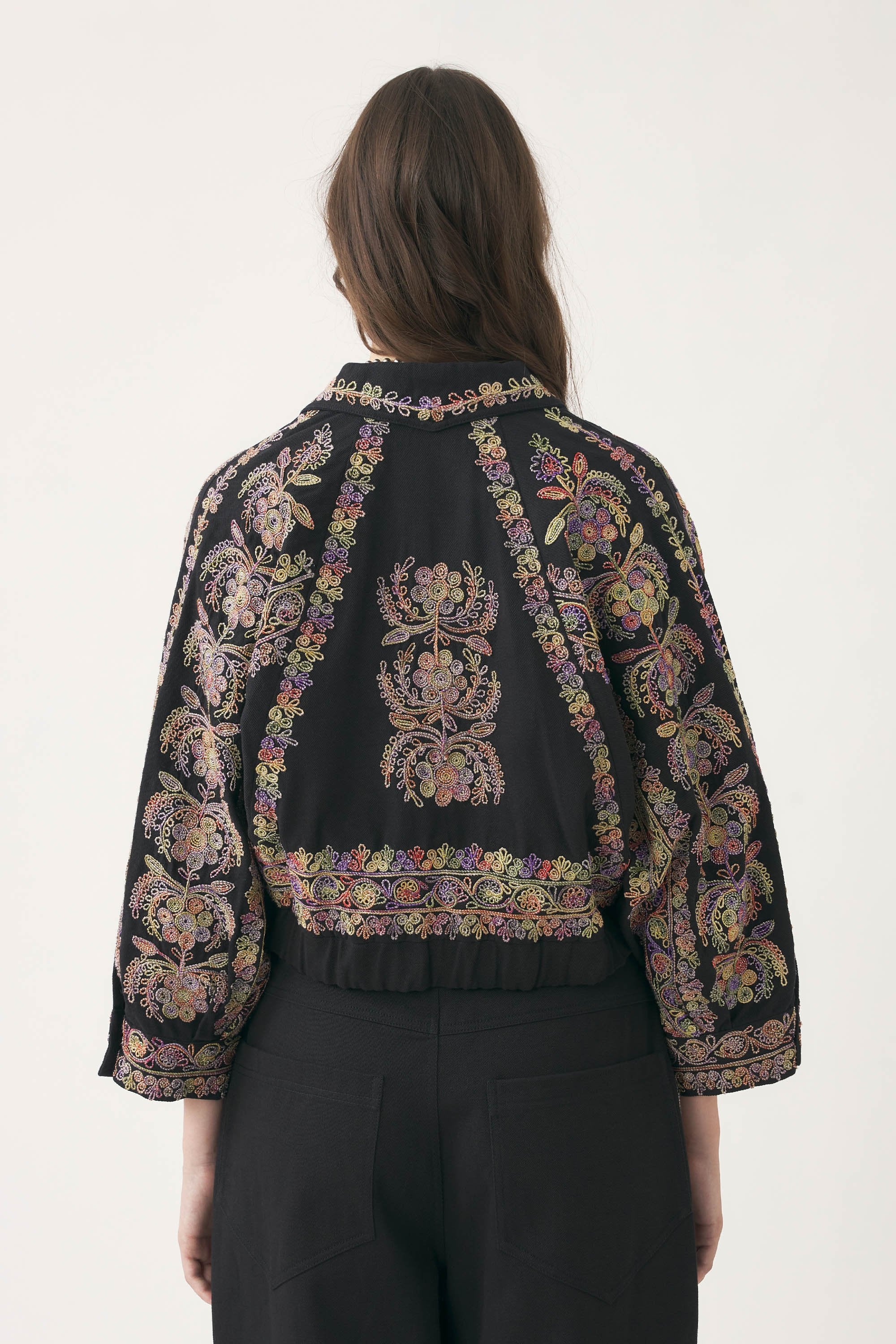 Hand-embroidered raglan-sleeve jacket Neil