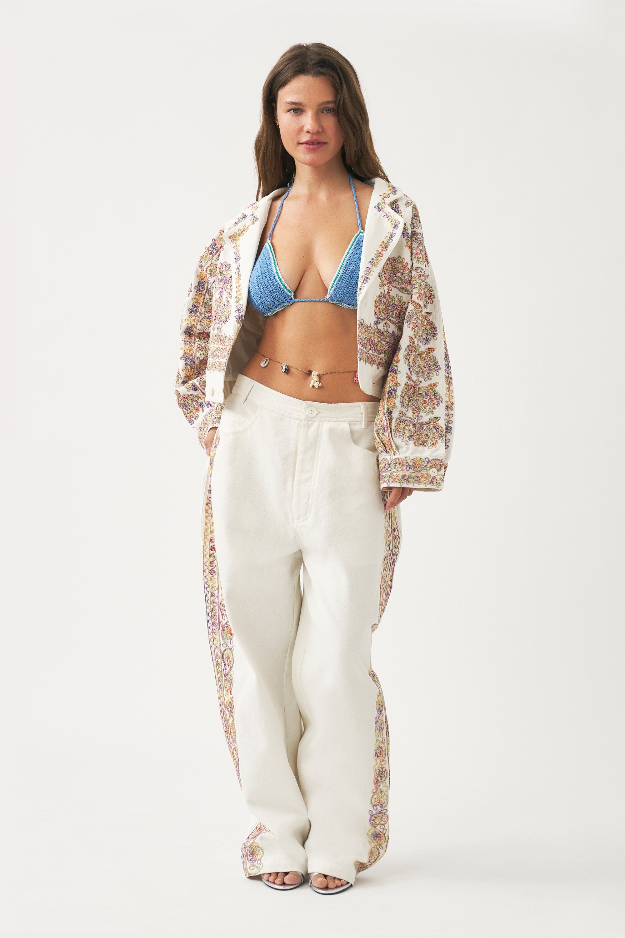 Hand-embroidered trousers Neil