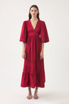 Robe longue ajourée en popeline de coton Rodo