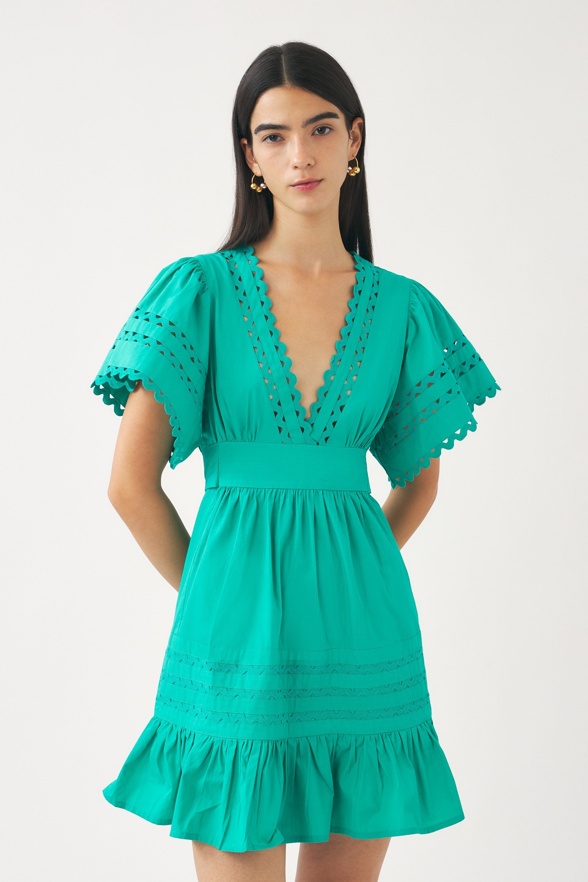 Cotton poplin mini dress Rodo