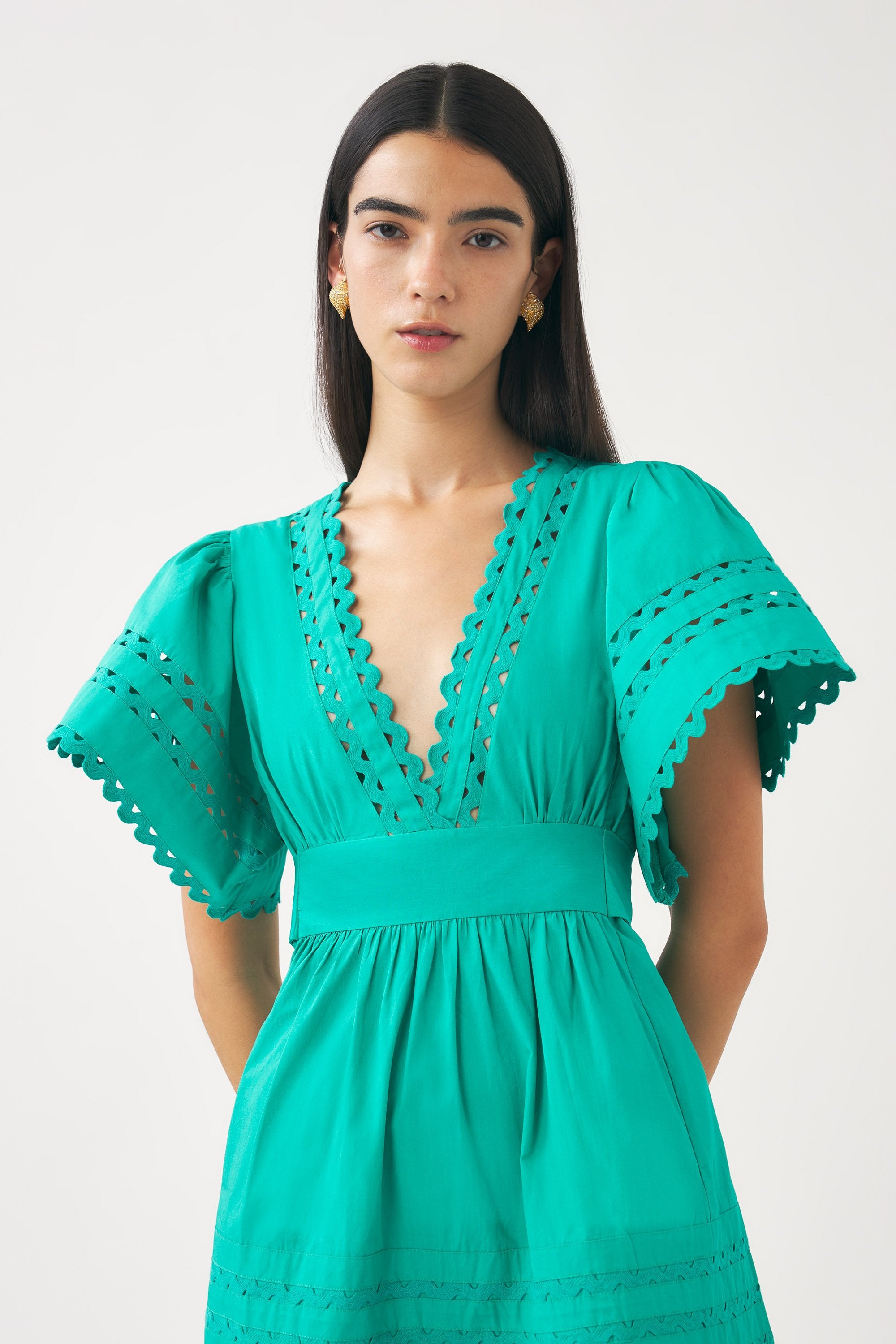 Cotton poplin mini dress Rodo