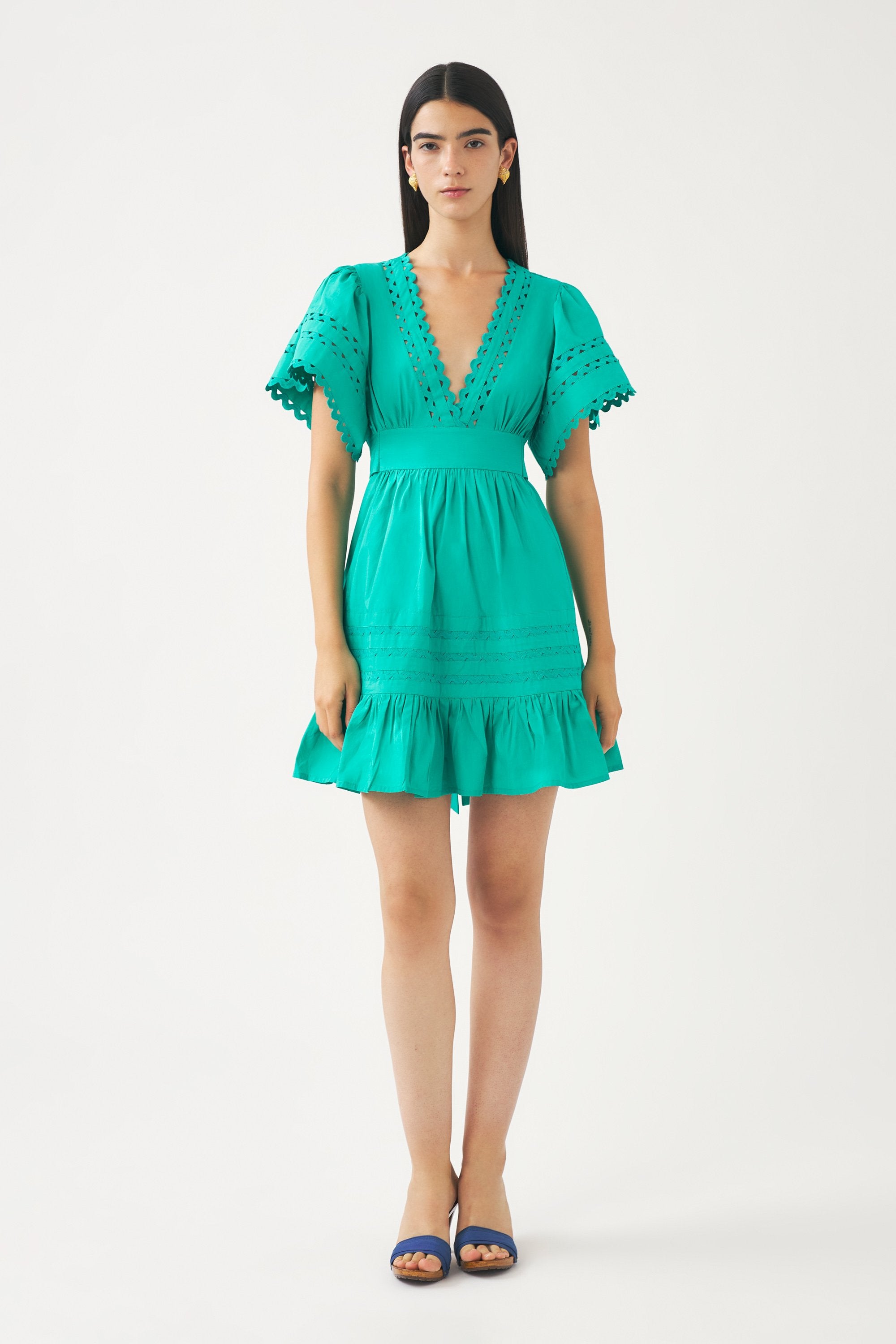 Cotton poplin mini dress Rodo