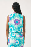Sleeveless cropped print gilet Suny