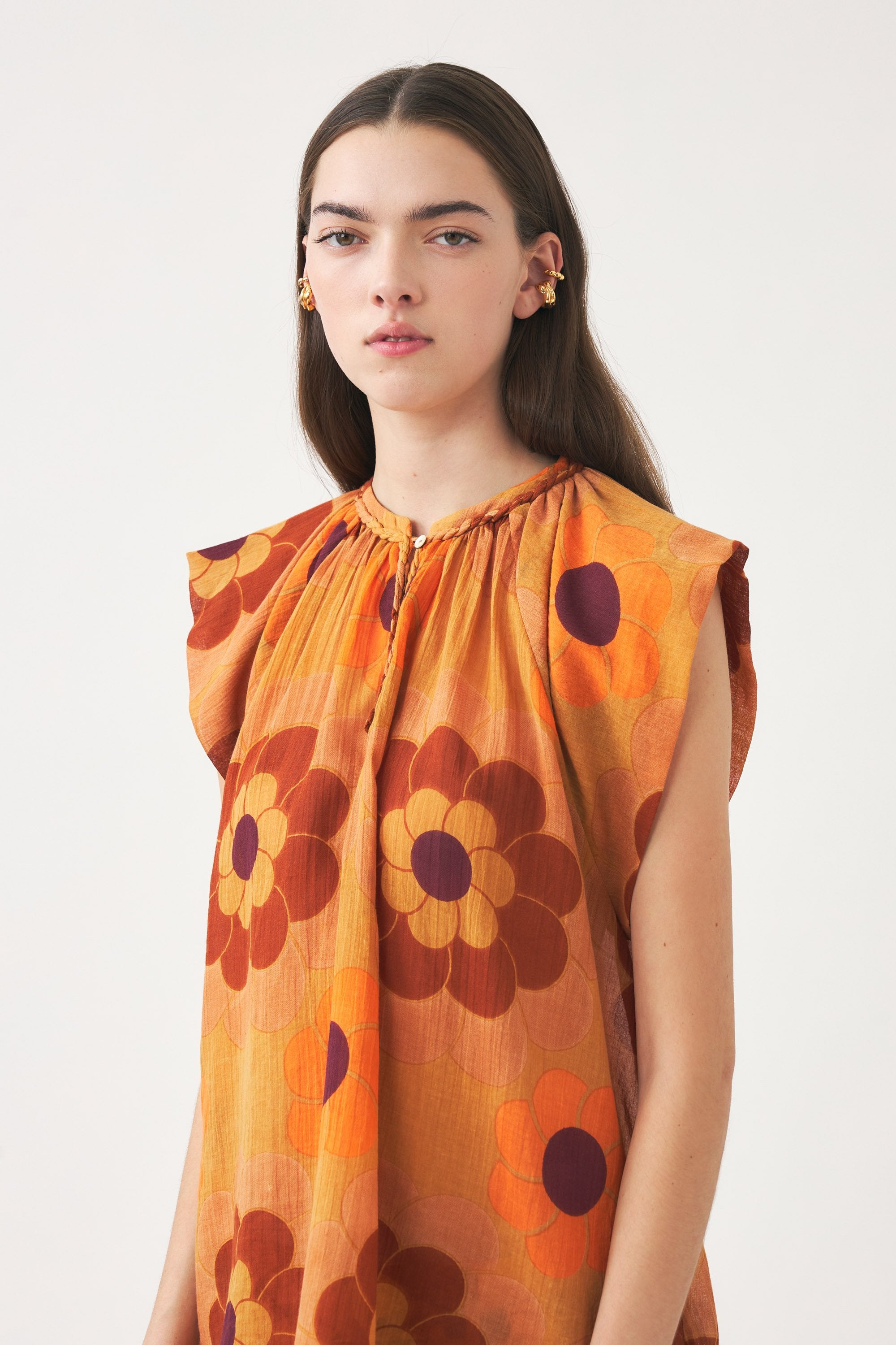 Print sleeveless top Suny
