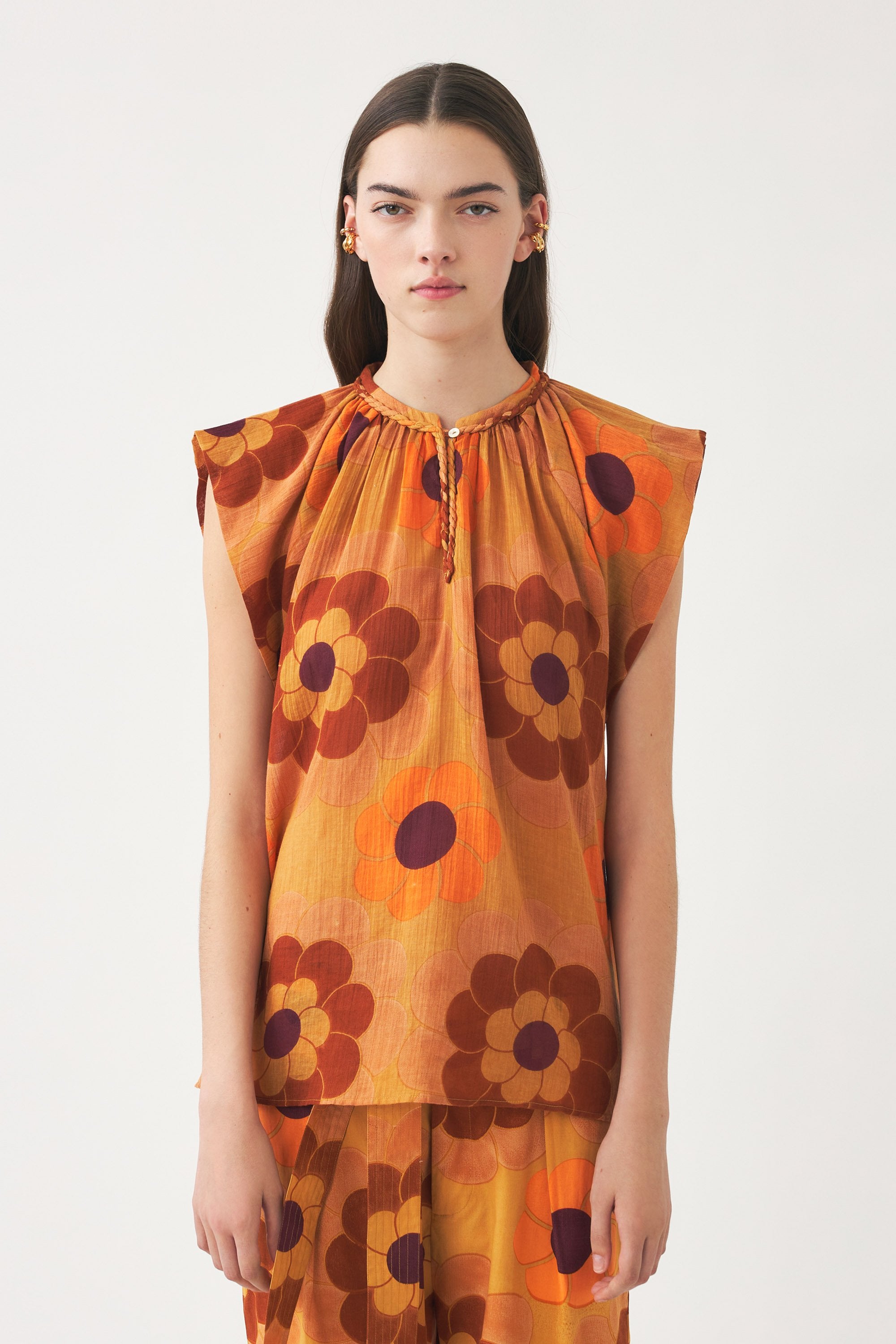 Print sleeveless top Suny