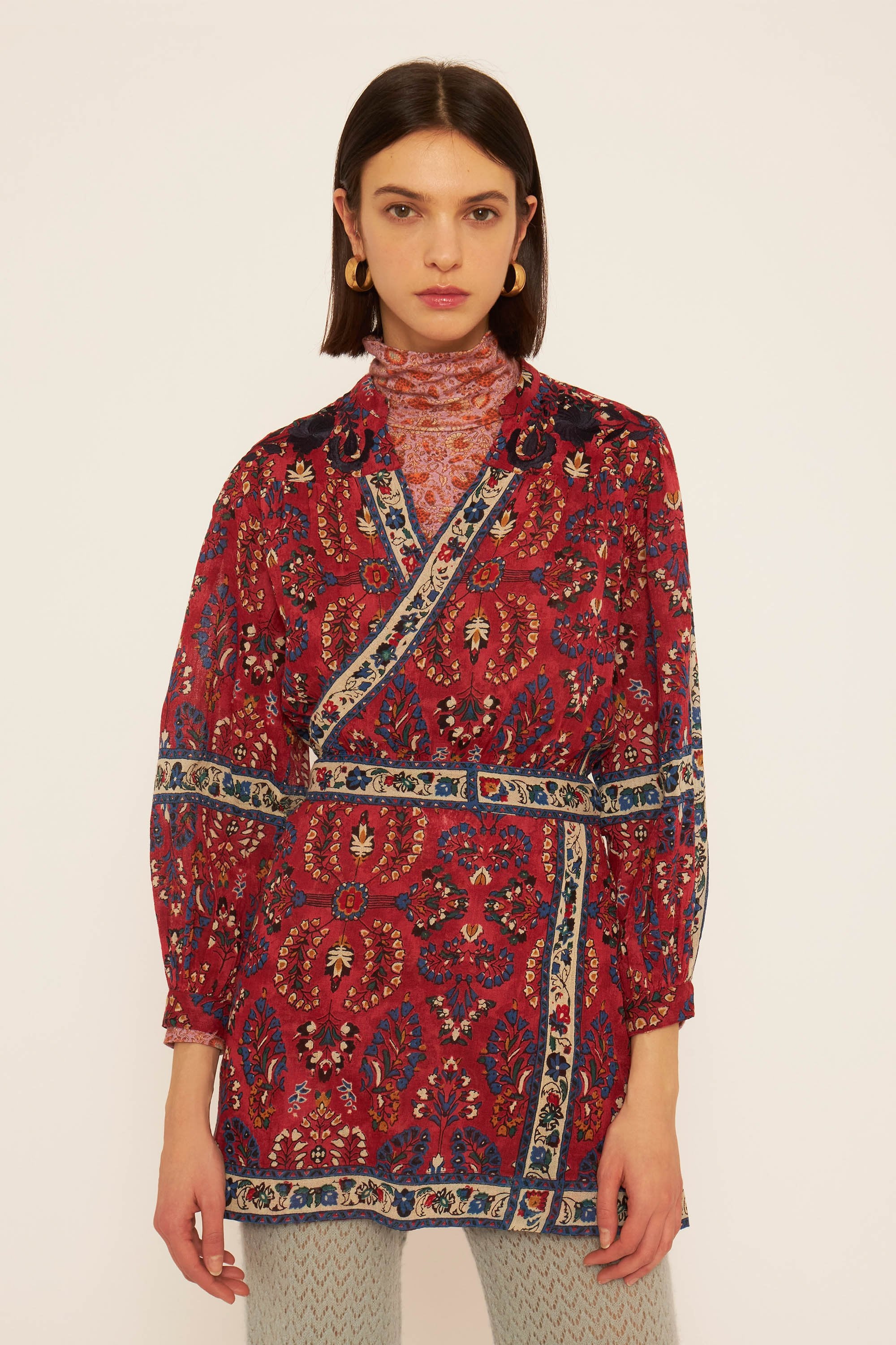 Besticktes Wickelkleid Tamir