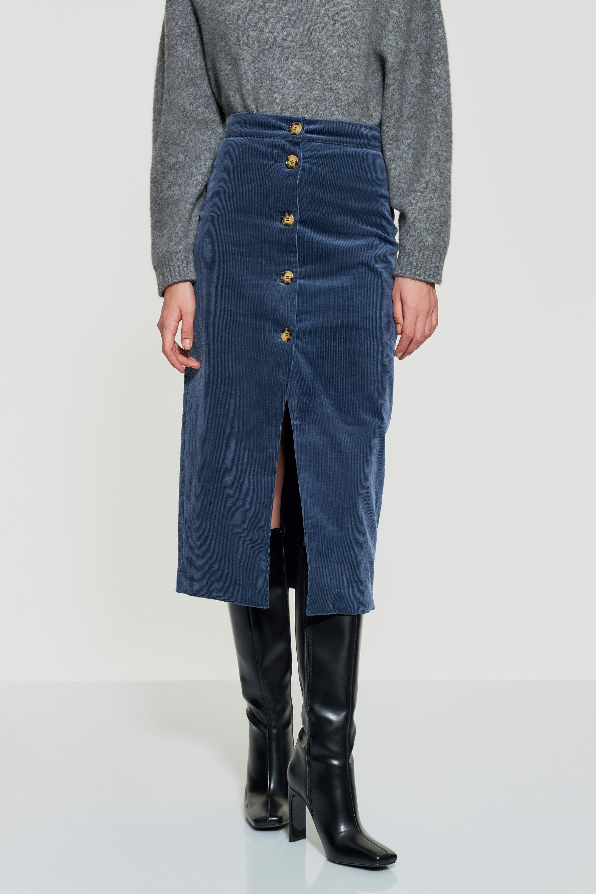 Tilda velvet midi skirt