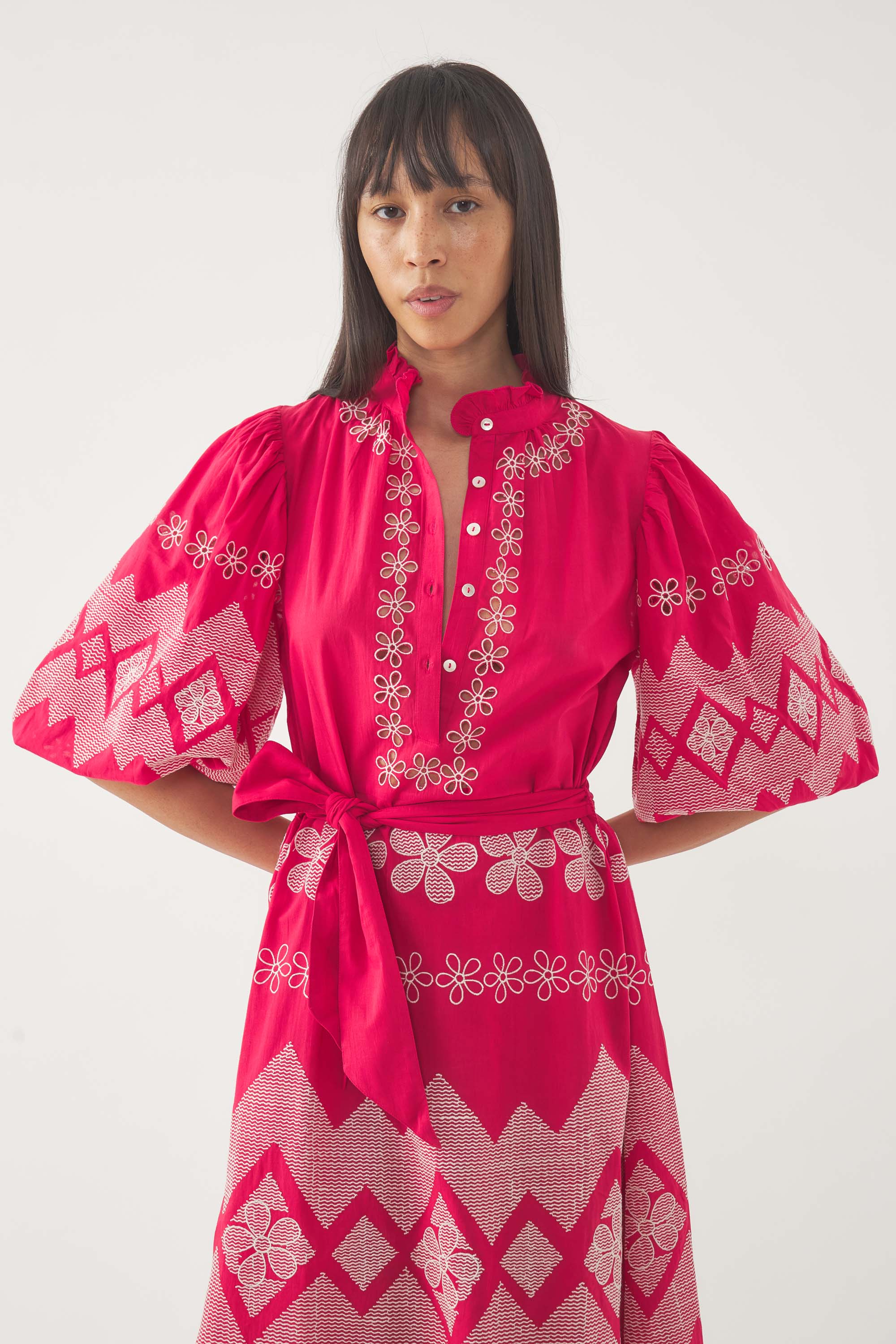 Embroidered Maxi Dress Tolede