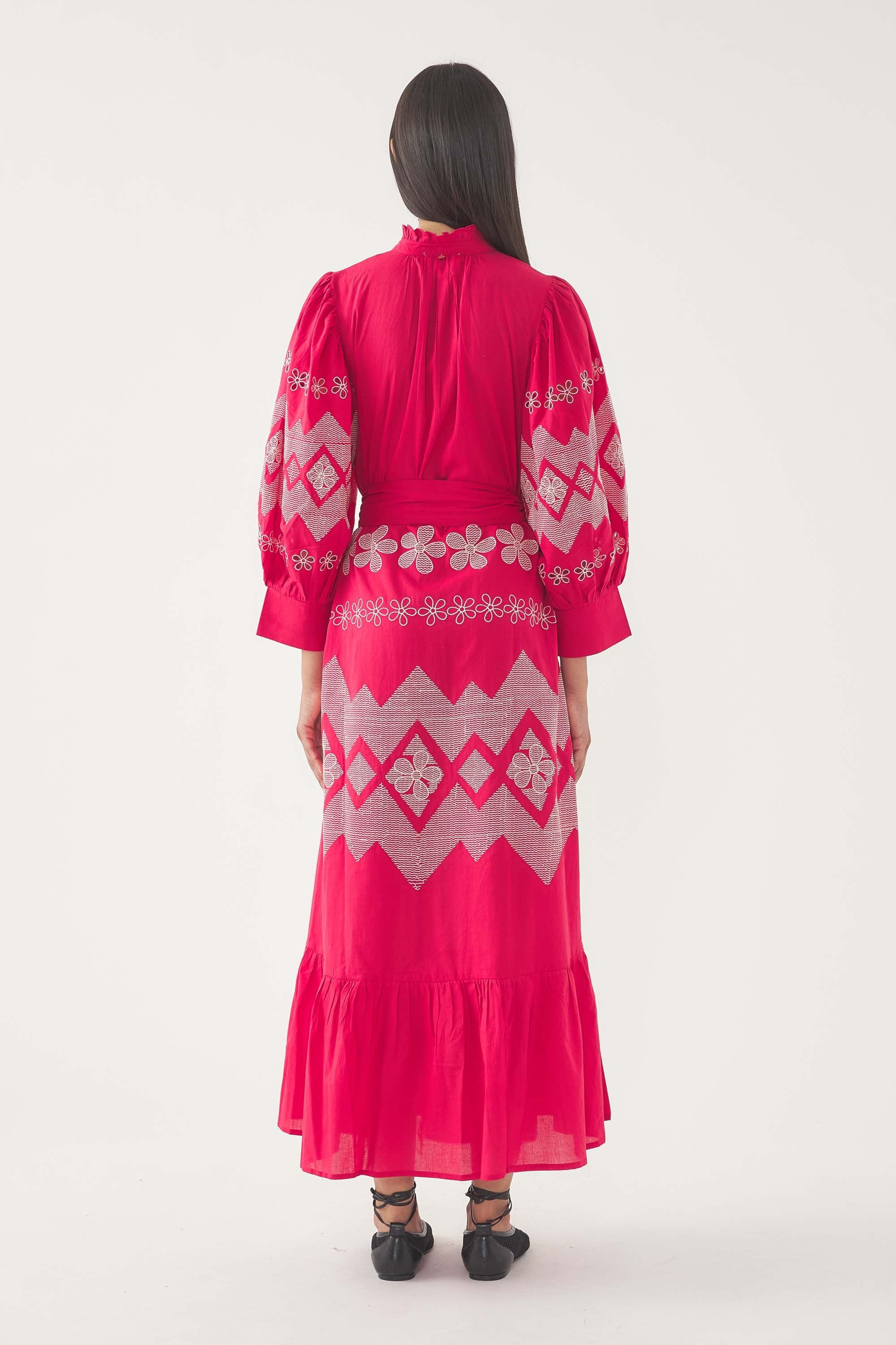 Embroidered Maxi Dress Tolede