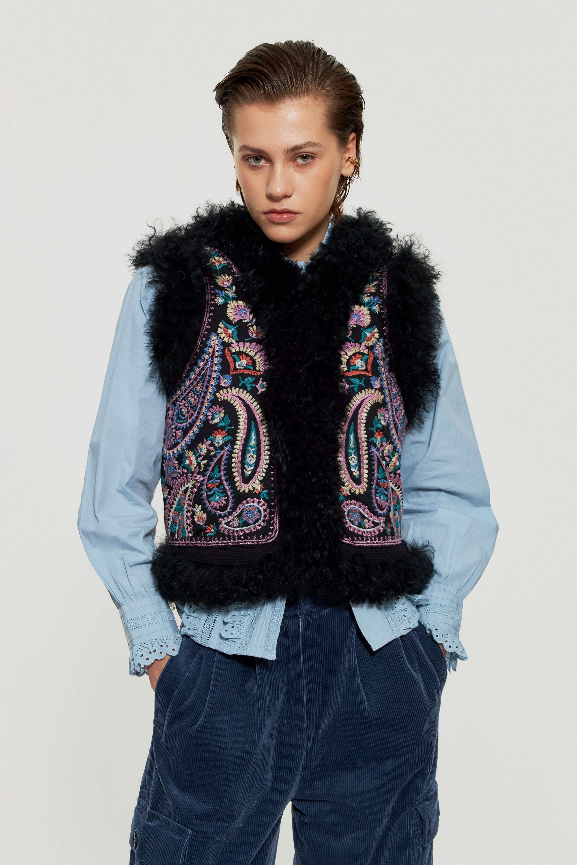 Gilet sans manches brodé Wesley