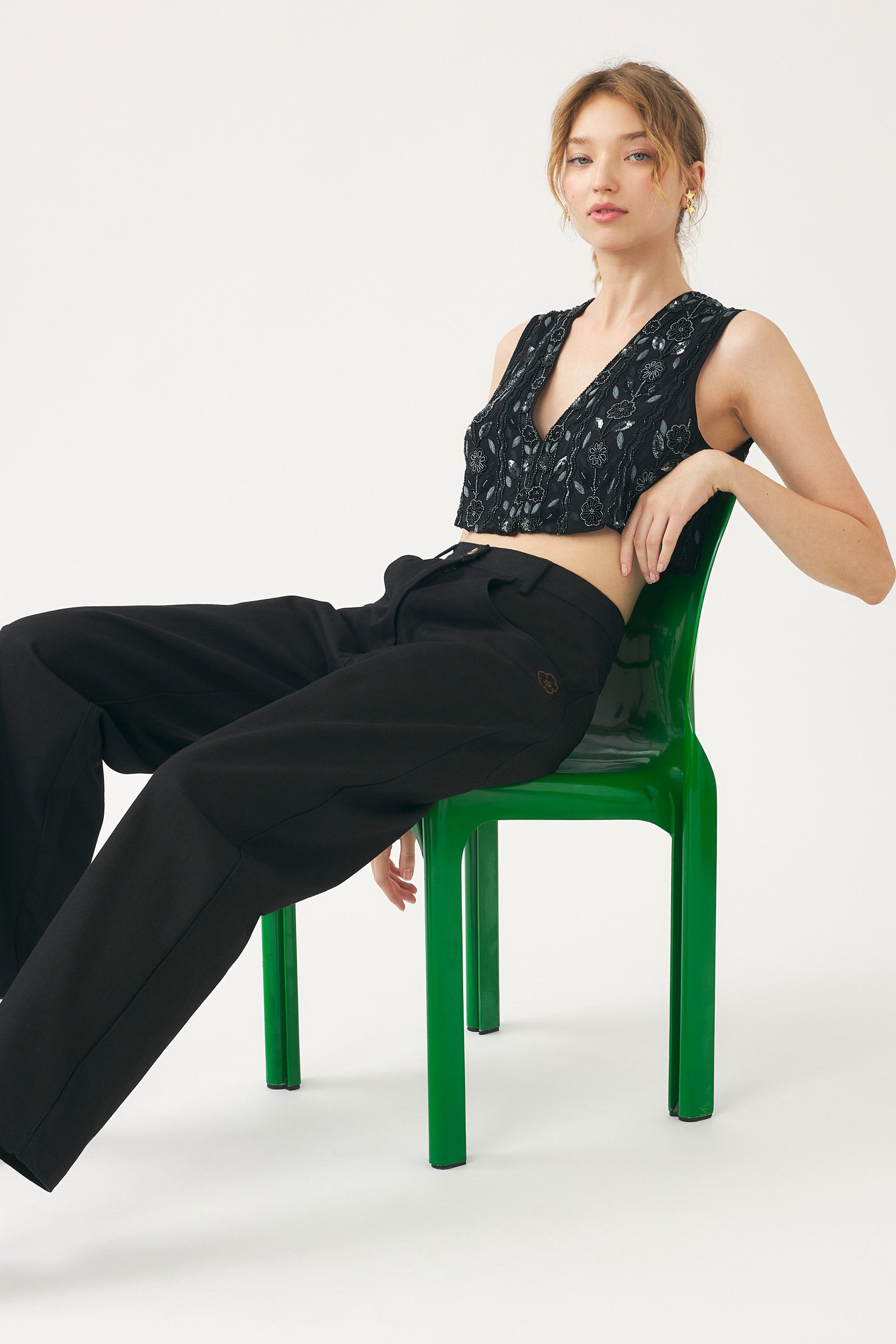 Hand-embroidered gilet Zeniba
