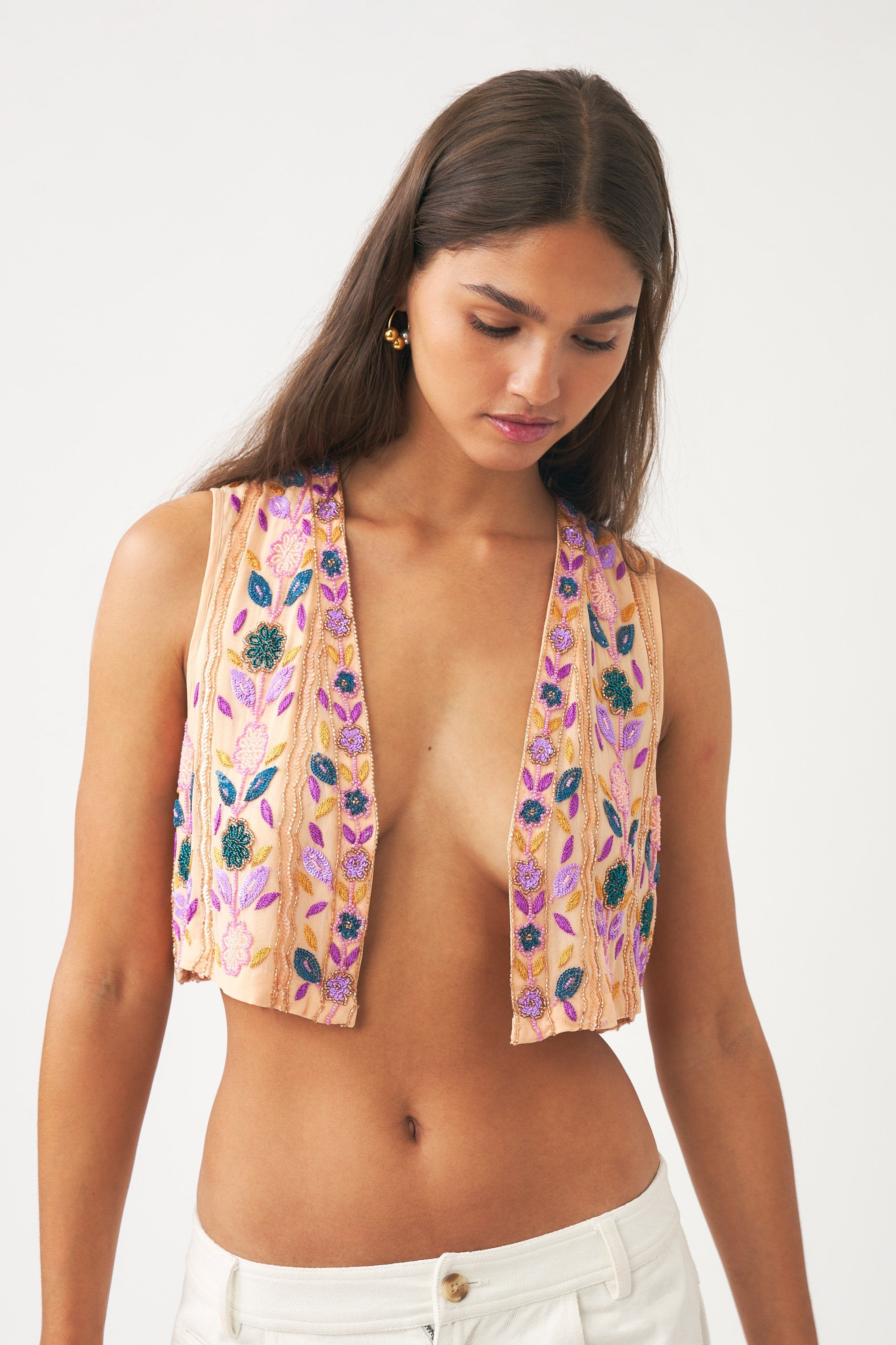 Hand-embroidered gilet Zeniba - CABANA & ANTIK BATIK