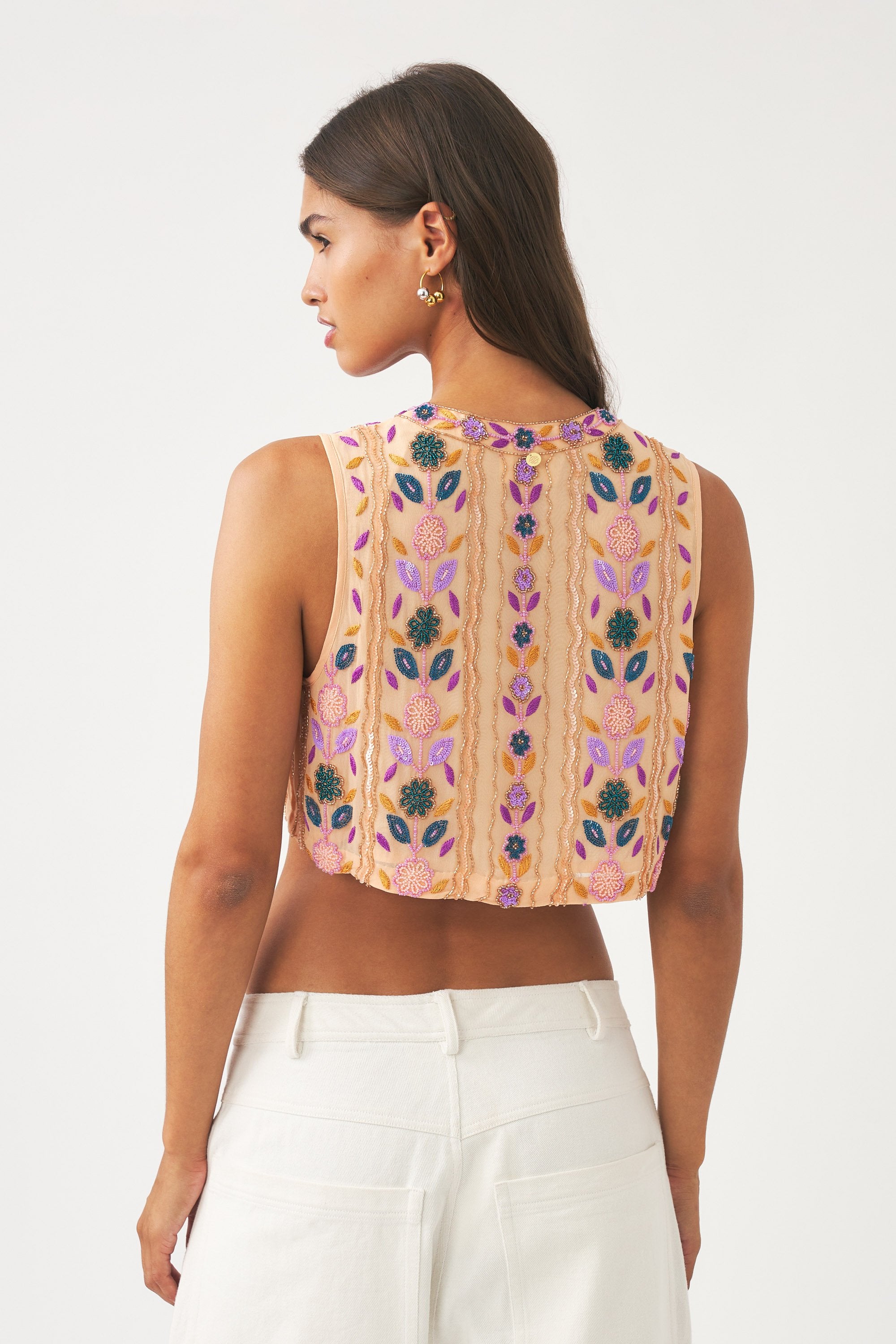 Hand-embroidered gilet Zeniba - CABANA & ANTIK BATIK